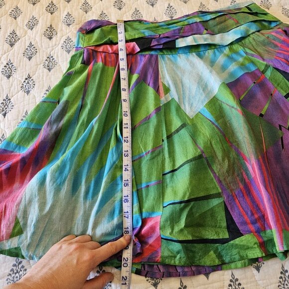 MNG A-Line Tropical Cotton Skirt – Size 10 | Boho Multicolor Summer Vibe - Picture 5 of 14